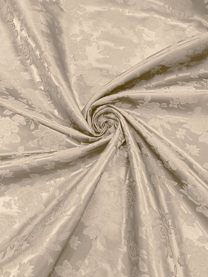Big Rose Jacquard Satin 58" Wide| New Creations Fabric & Foam Inc.