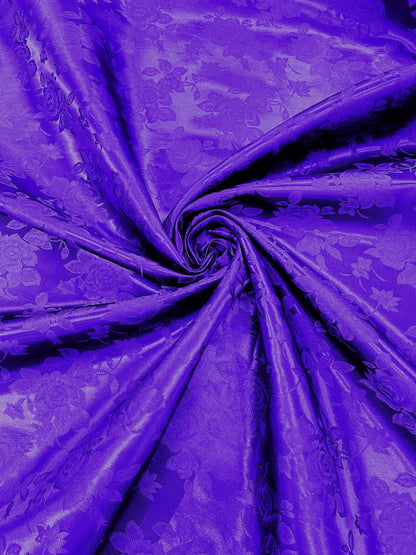 Big Rose Jacquard Satin 58" Wide| New Creations Fabric & Foam Inc.