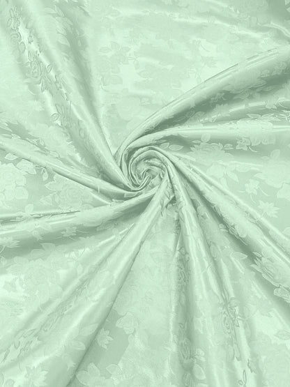 Big Rose Jacquard Satin 58" Wide| New Creations Fabric & Foam Inc.