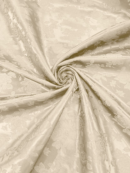 Big Rose Jacquard Satin 58" Wide| New Creations Fabric & Foam Inc.