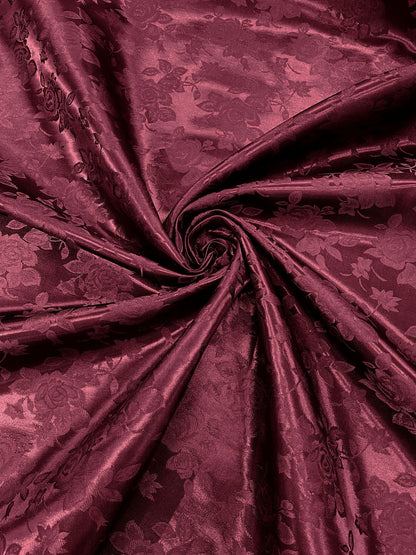 Big Rose Jacquard Satin 58" Wide| New Creations Fabric & Foam Inc.