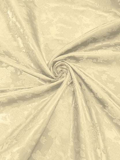Big Rose Jacquard Satin 58" Wide| New Creations Fabric & Foam Inc.