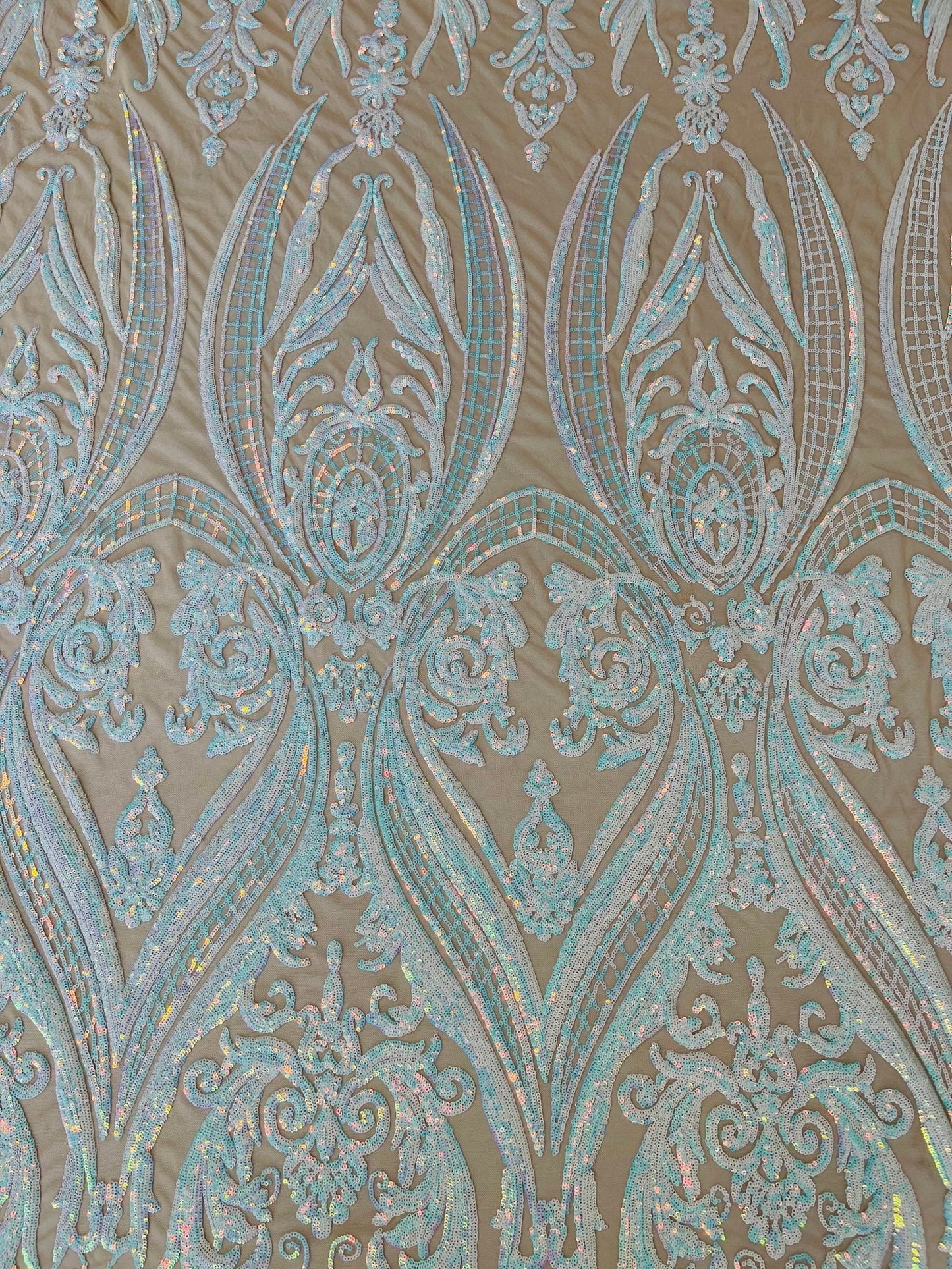 Big Sequin Damask Fabric 54” Wide| New Creations Fabric & Foam Inc.