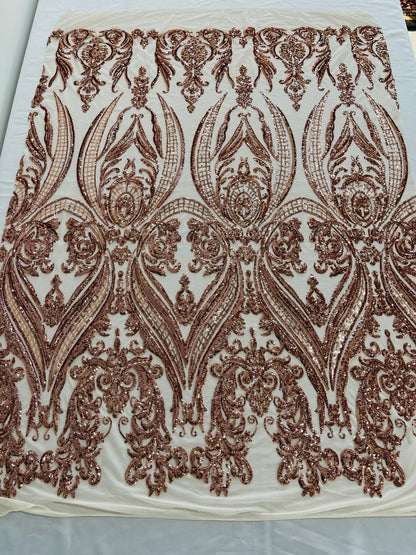 Big Sequin Damask Fabric 54” Wide| New Creations Fabric & Foam Inc.