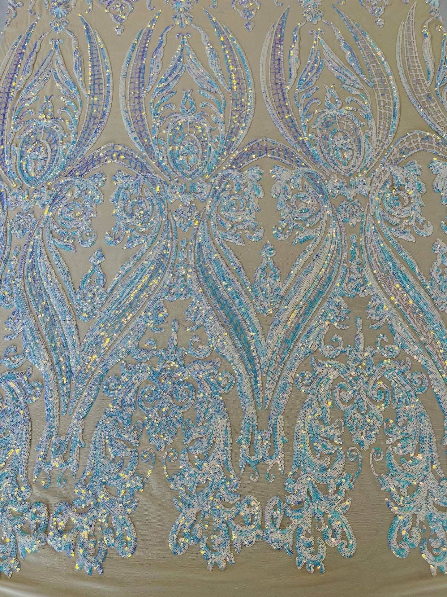 Big Sequin Damask Fabric 54” Wide| New Creations Fabric & Foam Inc.