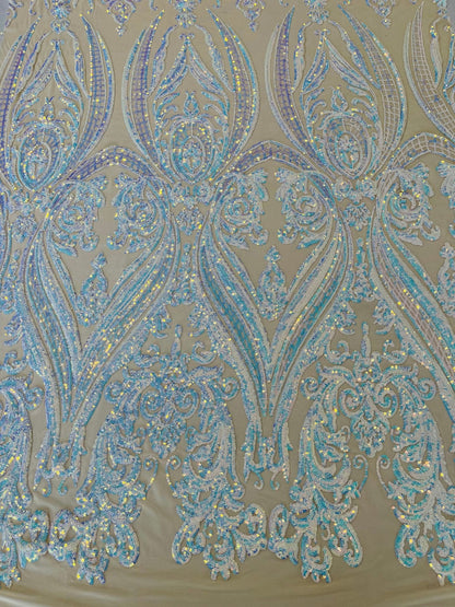 Big Sequin Damask Fabric 54” Wide| New Creations Fabric & Foam Inc.