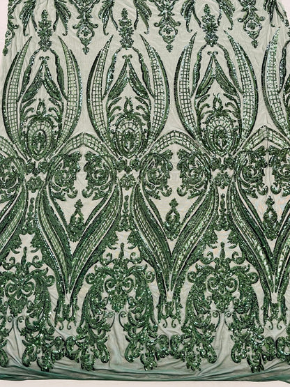 Big Sequin Damask Fabric 54” Wide| New Creations Fabric & Foam Inc.