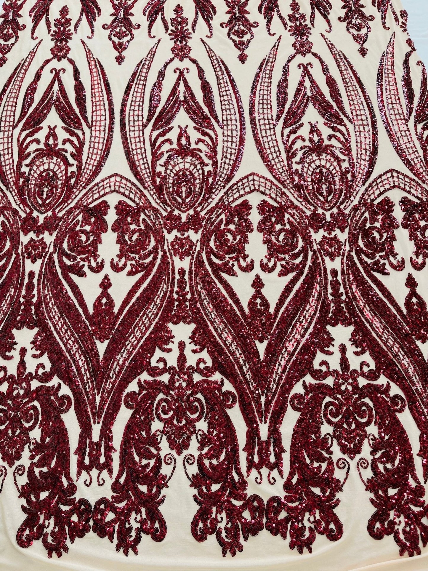 Big Sequin Damask Fabric 54” Wide| New Creations Fabric & Foam Inc.