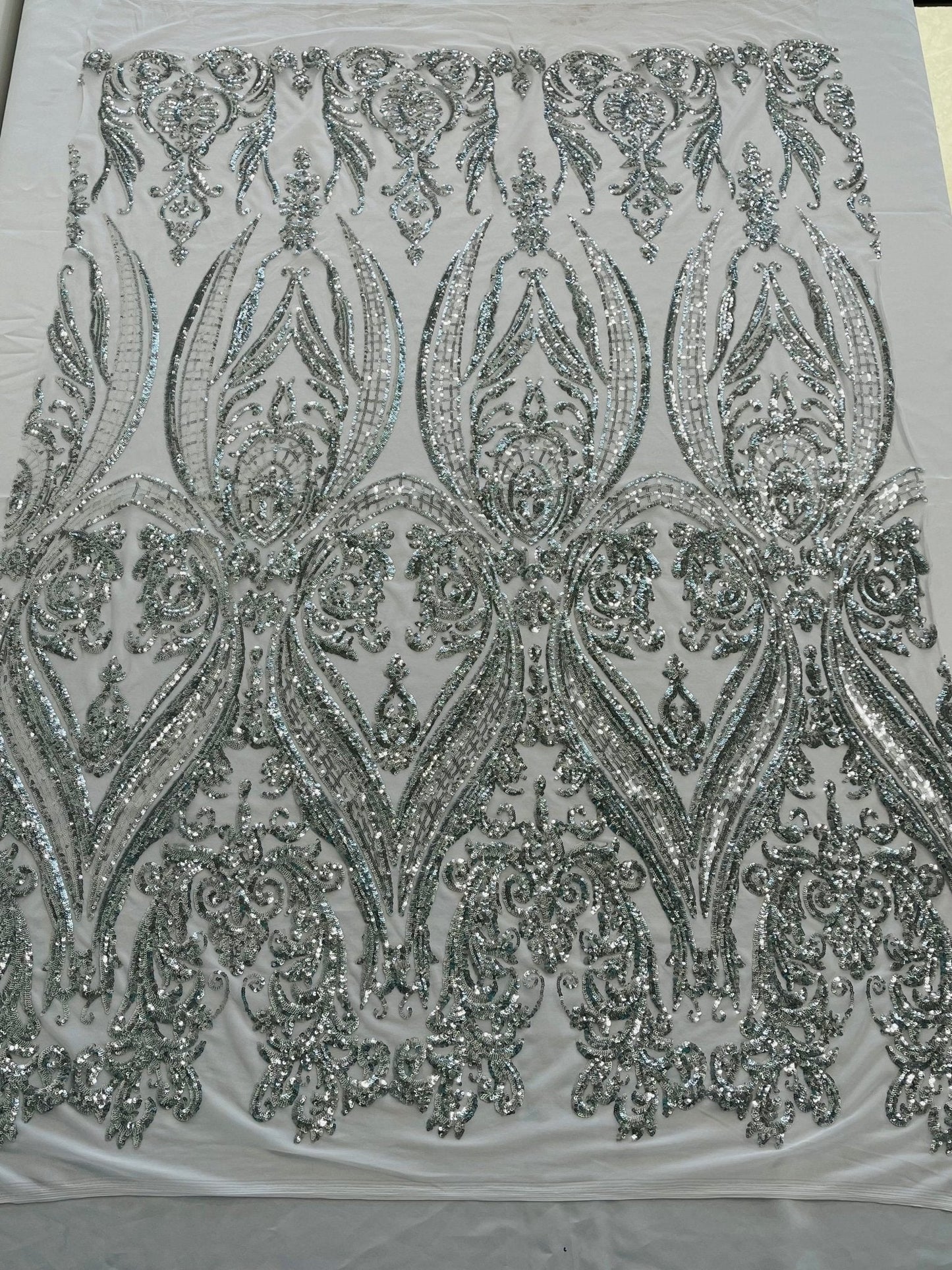 Big Sequin Damask Fabric 54” Wide| New Creations Fabric & Foam Inc.