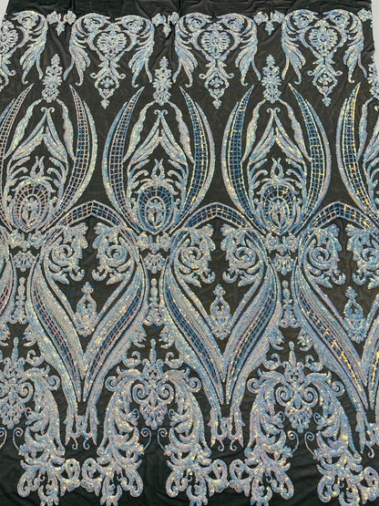 Big Sequin Damask Fabric 54” Wide| New Creations Fabric & Foam Inc.