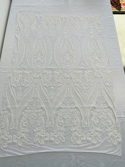 Big Sequin Damask Fabric 54” Wide| New Creations Fabric & Foam Inc.