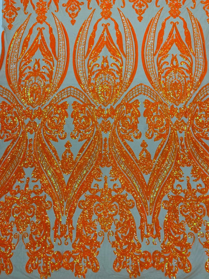 Big Sequin Damask Fabric 54” Wide| New Creations Fabric & Foam Inc.