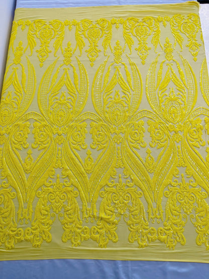 Big Sequin Damask Fabric 54” Wide| New Creations Fabric & Foam Inc.