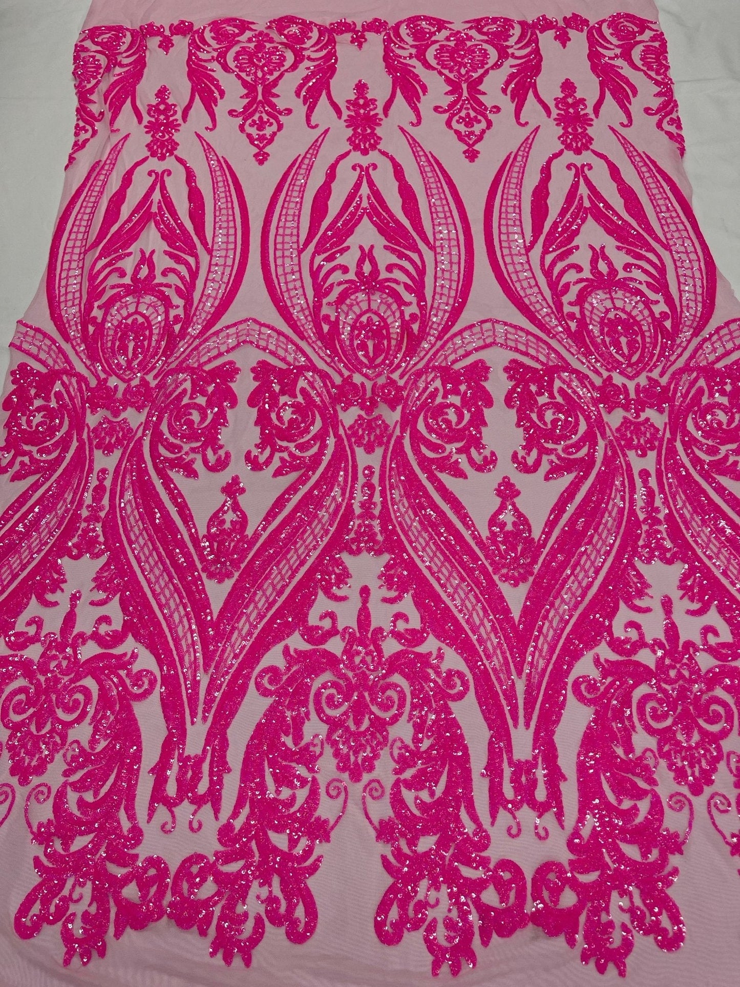Big Sequin Damask Fabric 54” Wide| New Creations Fabric & Foam Inc.