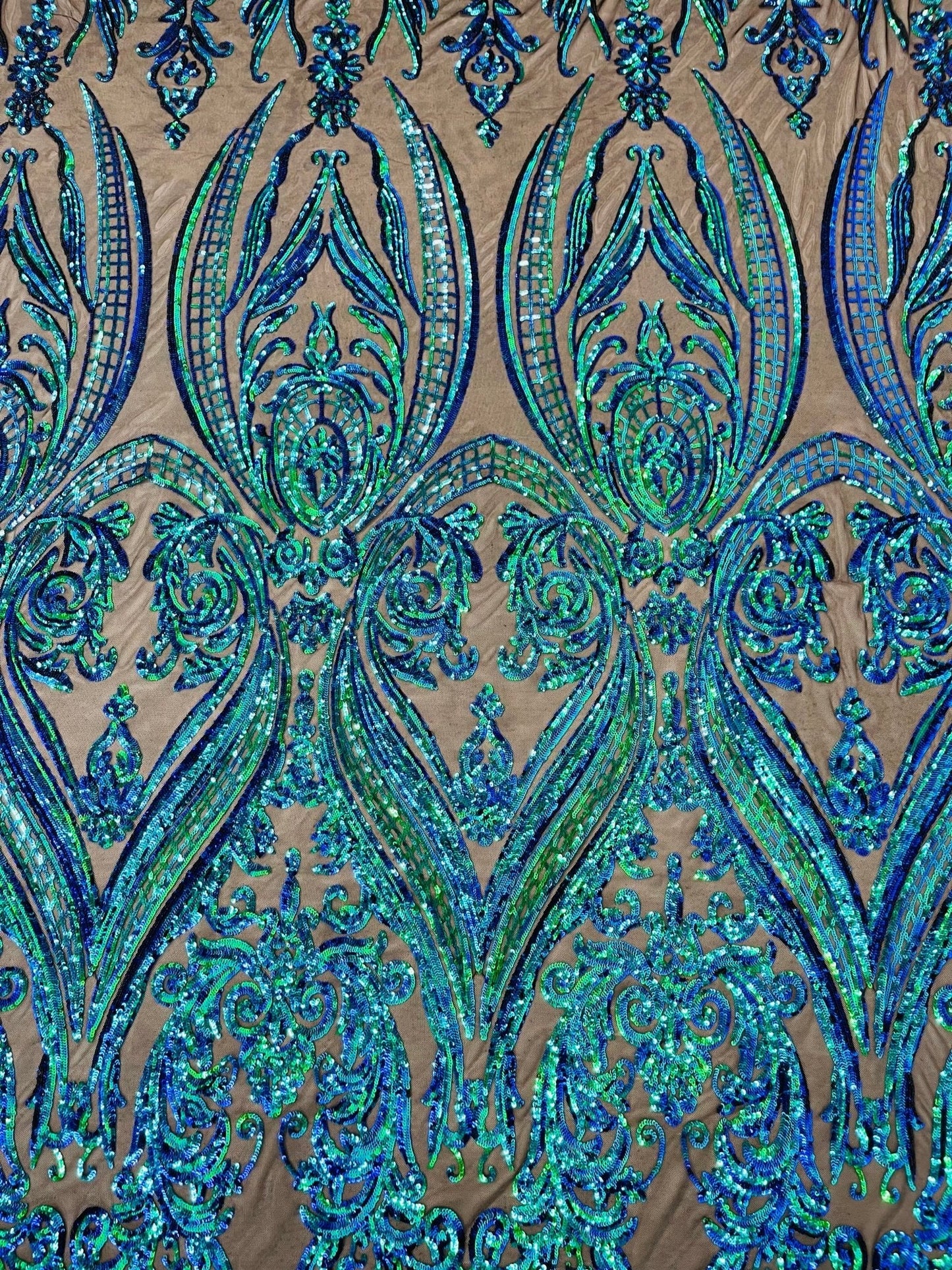 Big Sequin Damask Fabric 54” Wide| New Creations Fabric & Foam Inc.