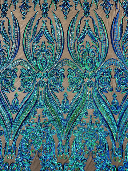 Big Sequin Damask Fabric 54” Wide| New Creations Fabric & Foam Inc.