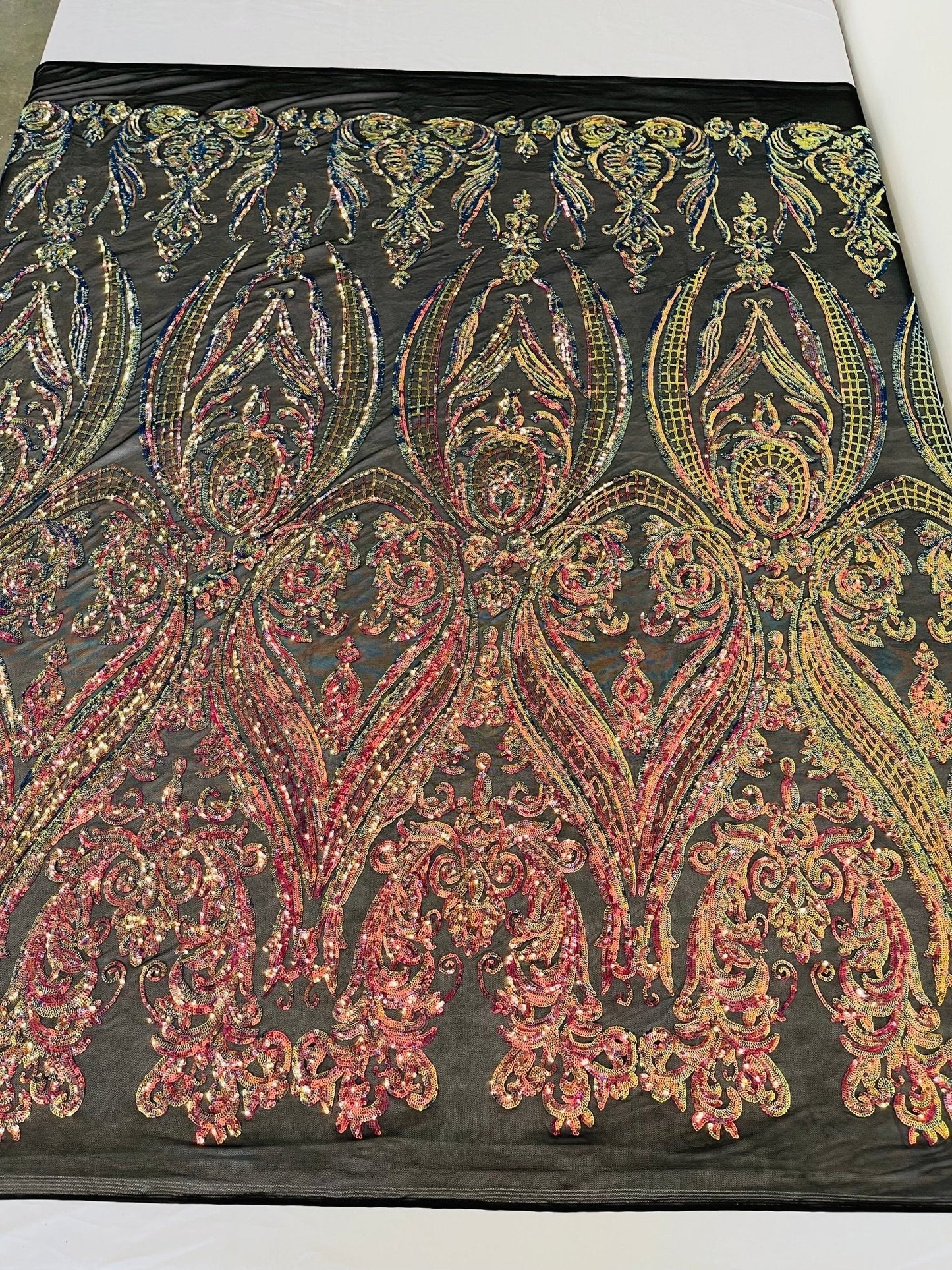 Big Sequin Damask Fabric 54” Wide| New Creations Fabric & Foam Inc.