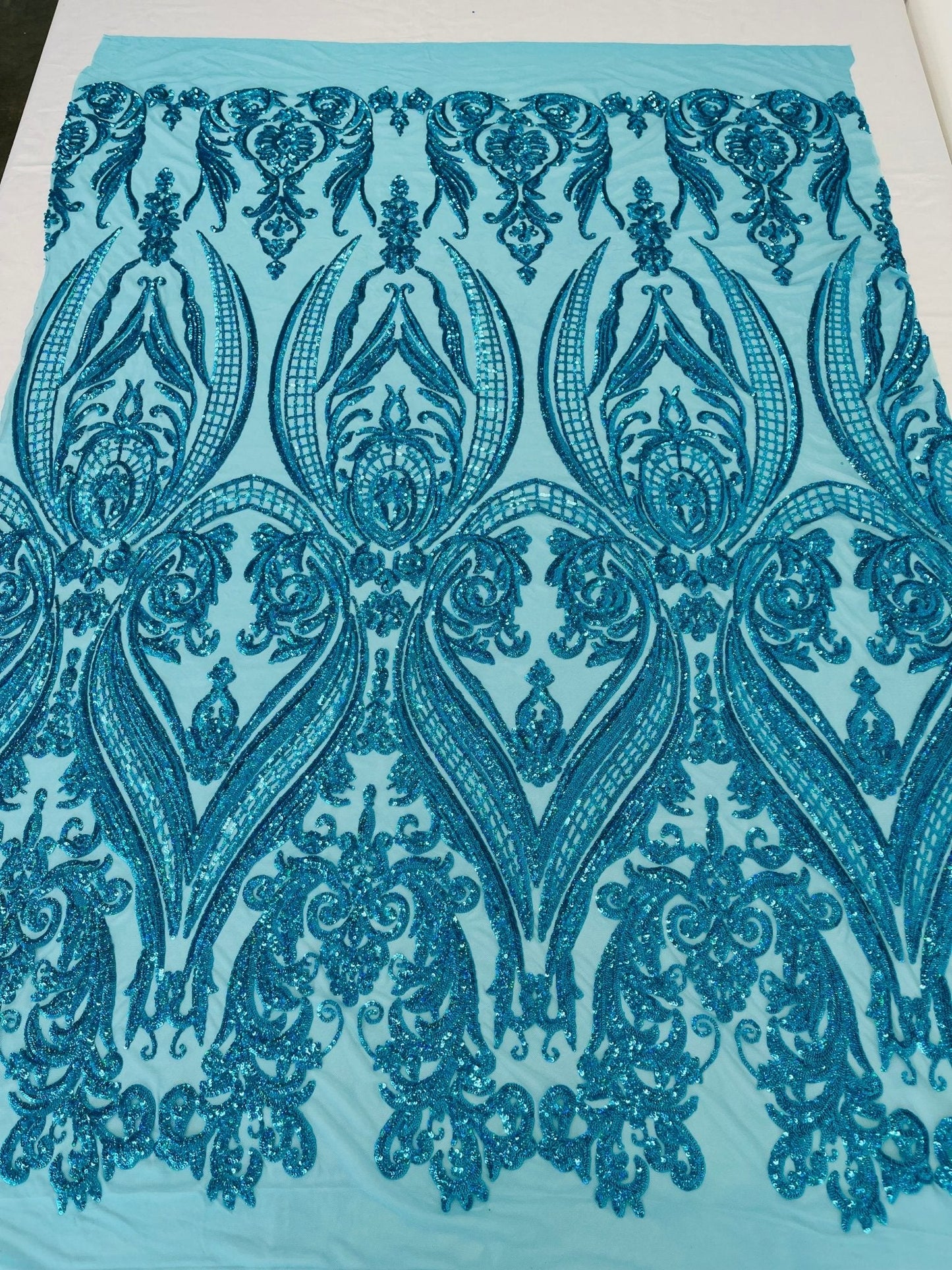Big Sequin Damask Fabric 54” Wide| New Creations Fabric & Foam Inc.