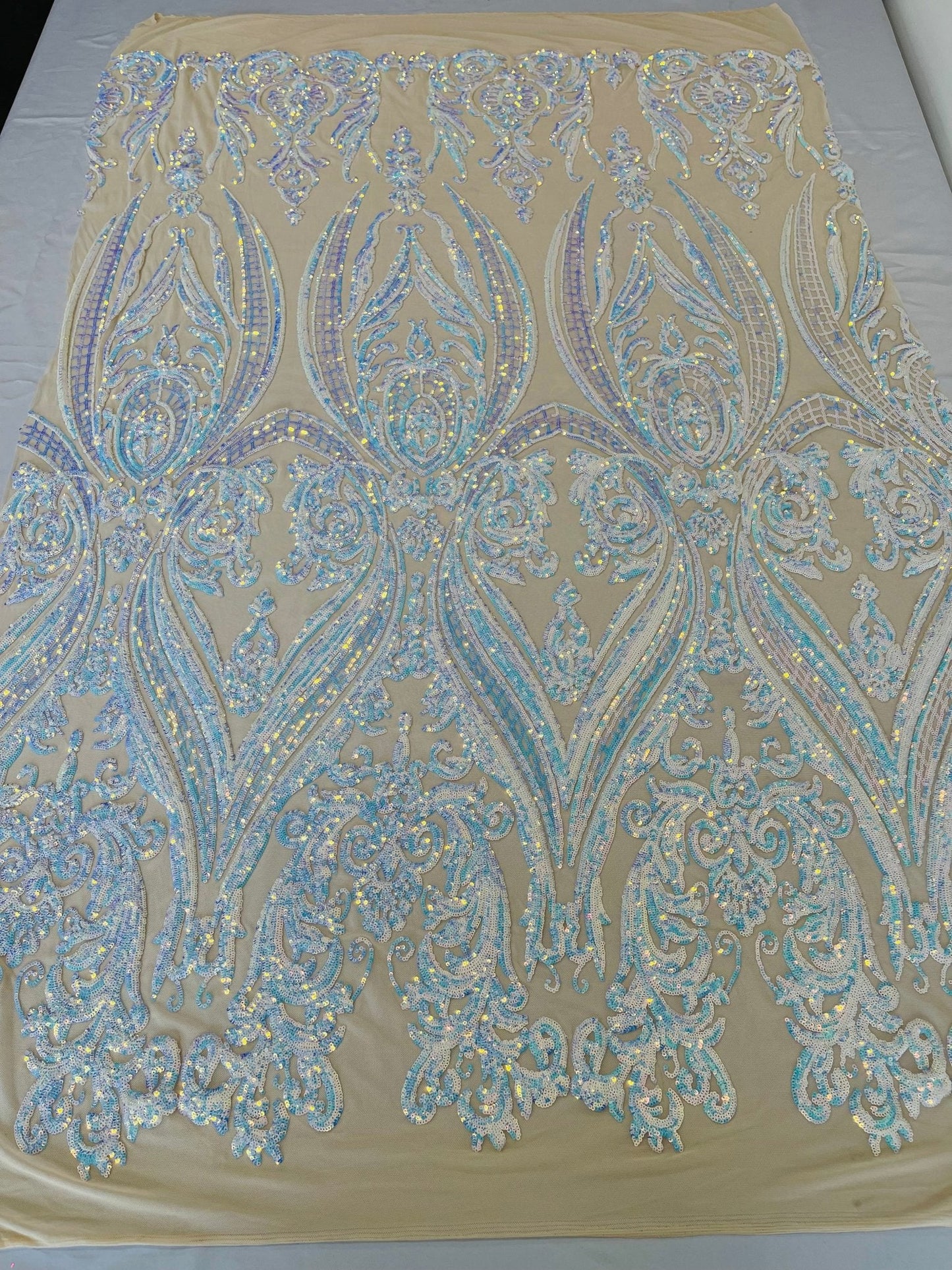 Big Sequin Damask Fabric 54” Wide| New Creations Fabric & Foam Inc.