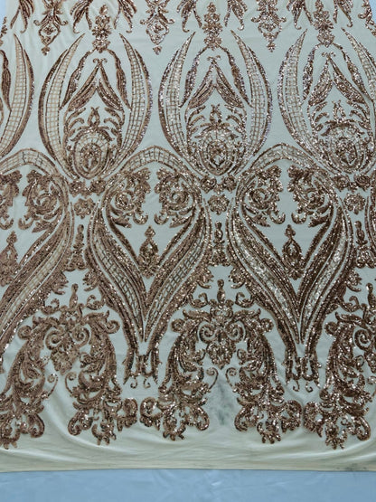 Big Sequin Damask Fabric 54” Wide| New Creations Fabric & Foam Inc.