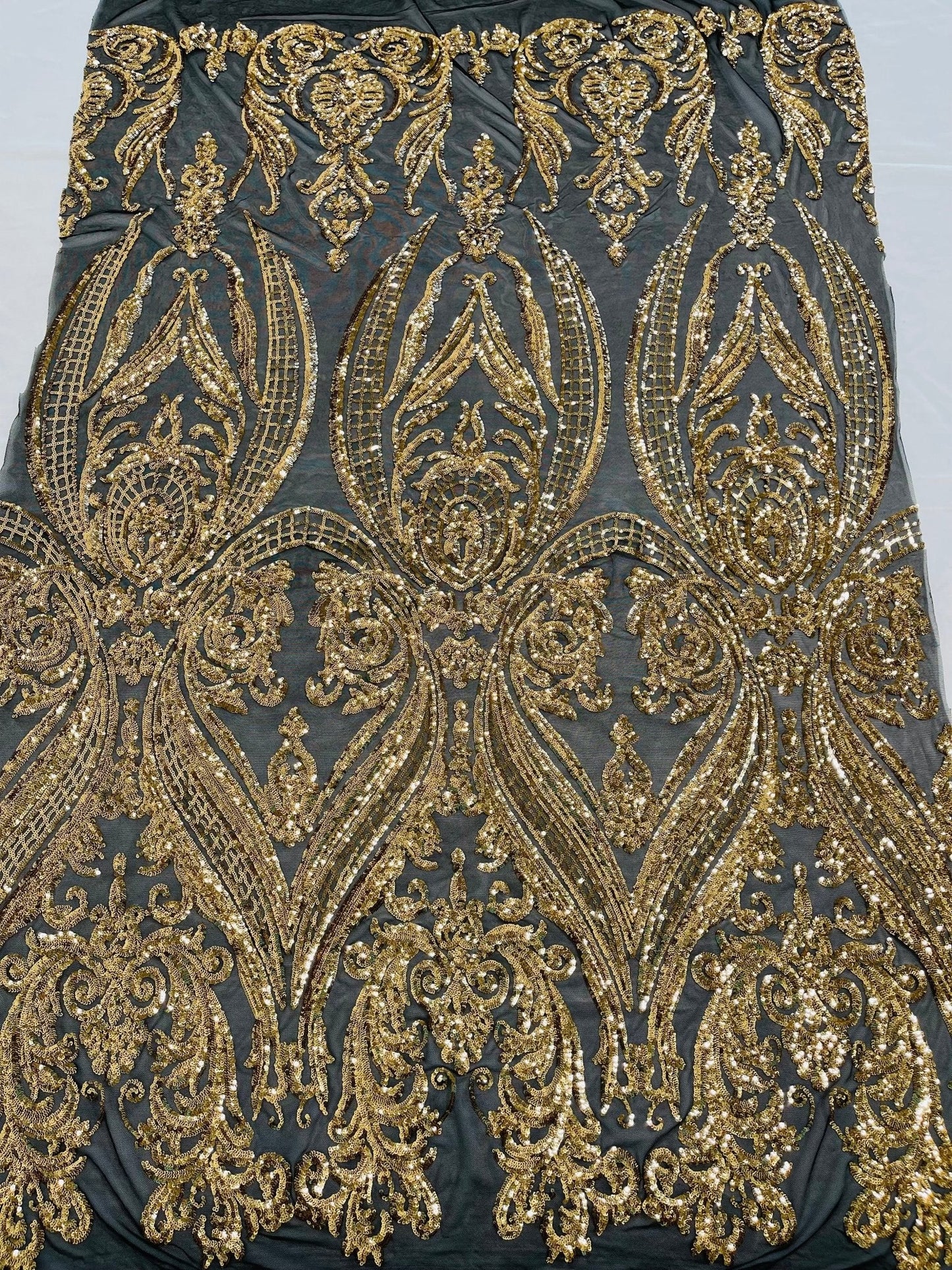 Big Sequin Damask Fabric 54” Wide| New Creations Fabric & Foam Inc.