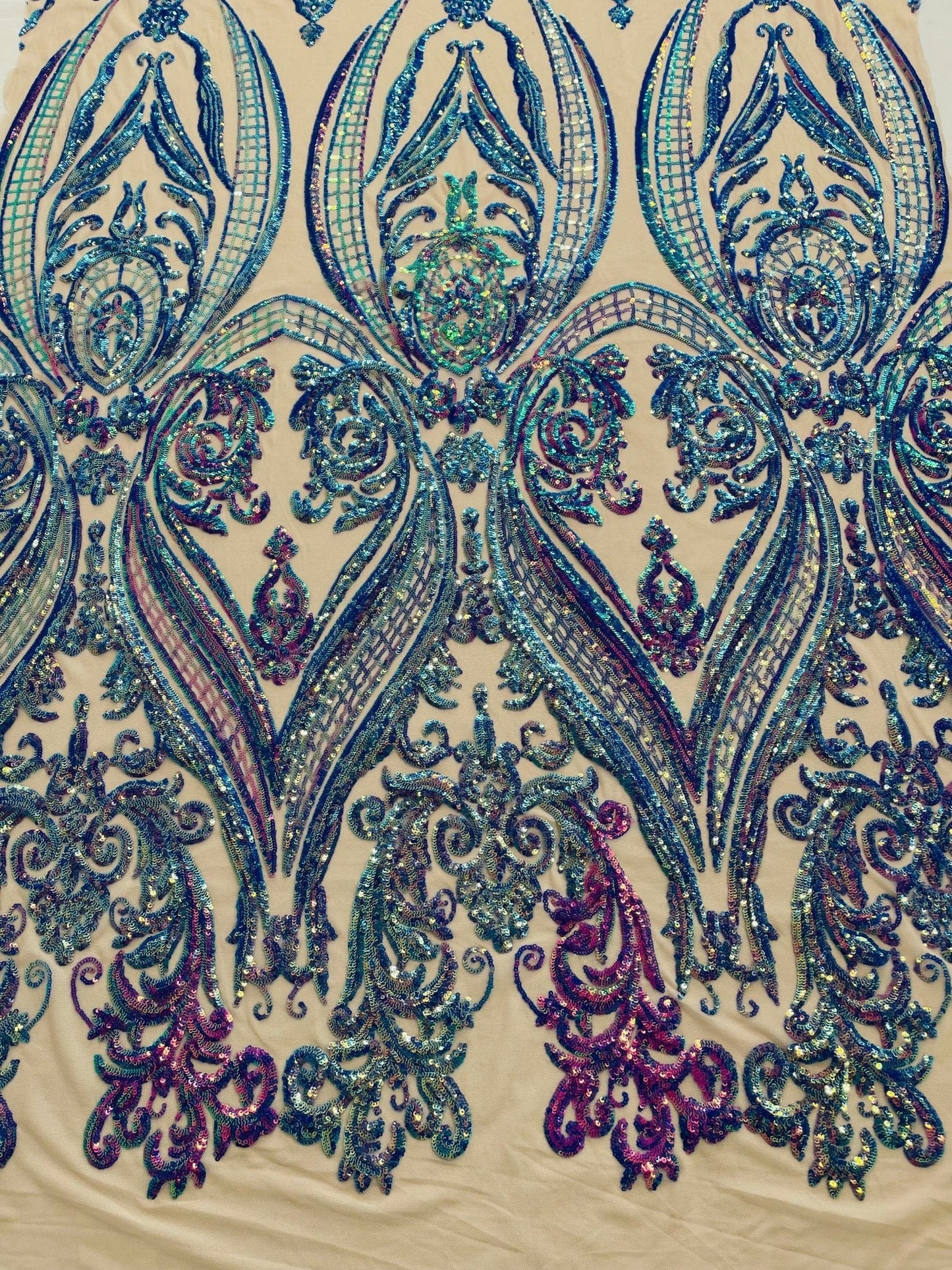 Big Sequin Damask Fabric 54” Wide| New Creations Fabric & Foam Inc.