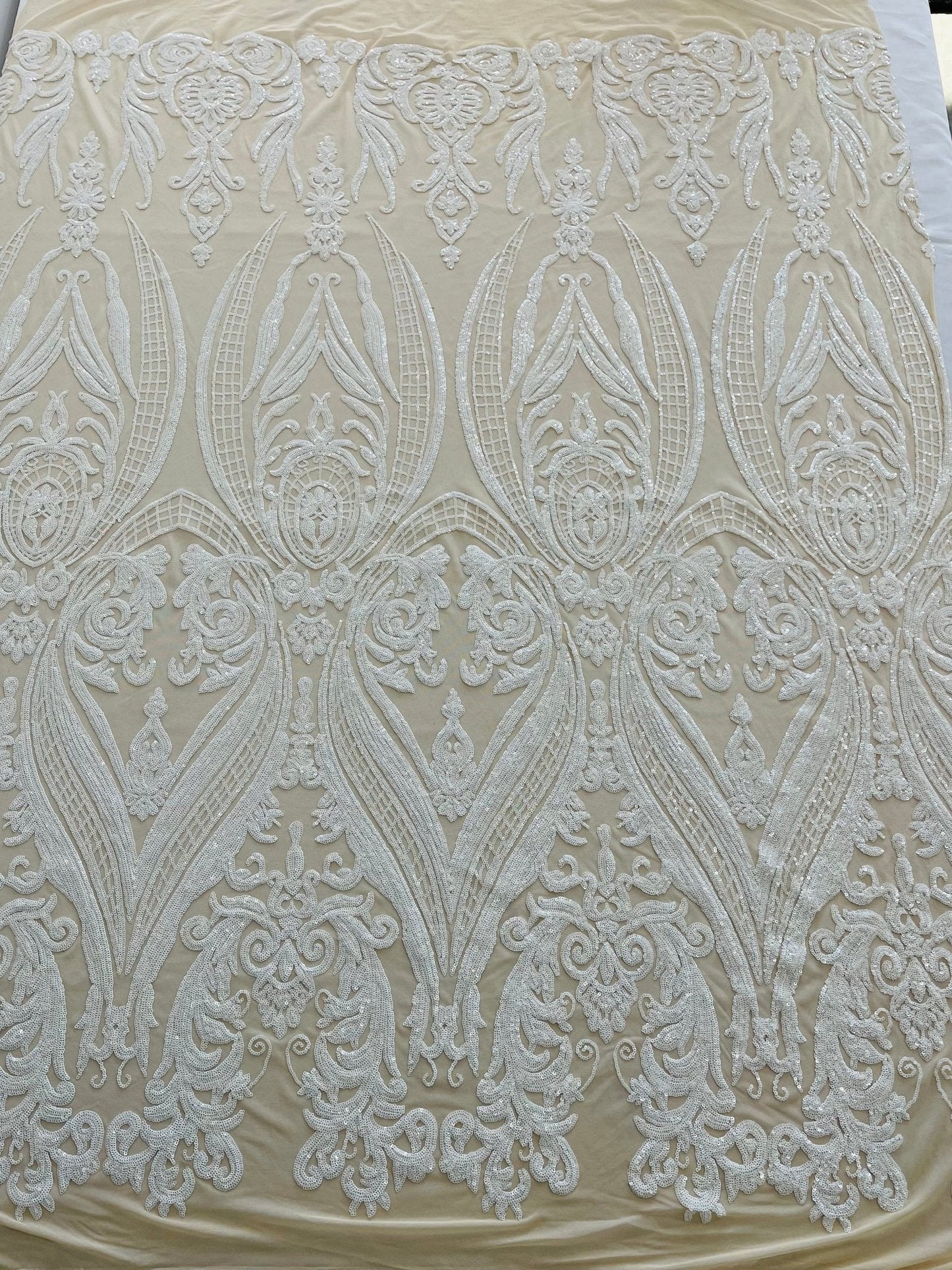 Big Sequin Damask Fabric 54” Wide| New Creations Fabric & Foam Inc.