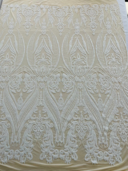 Big Sequin Damask Fabric 54” Wide| New Creations Fabric & Foam Inc.