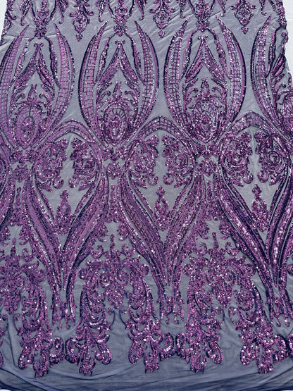 Big Sequin Damask Fabric 54” Wide| New Creations Fabric & Foam Inc.