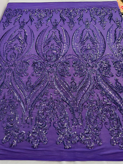 Big Sequin Damask Fabric 54” Wide| New Creations Fabric & Foam Inc.