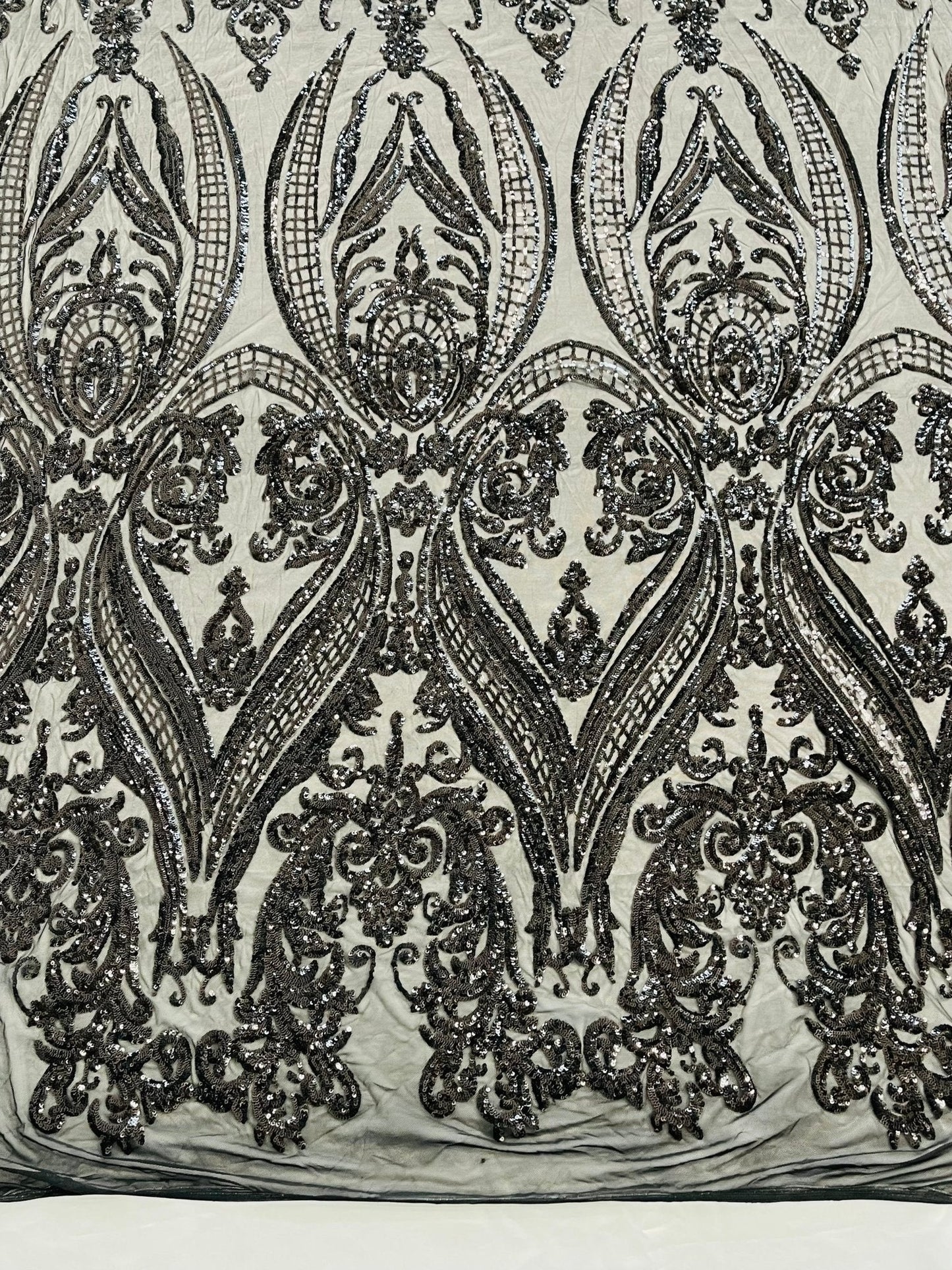 Big Sequin Damask Fabric 54” Wide| New Creations Fabric & Foam Inc.