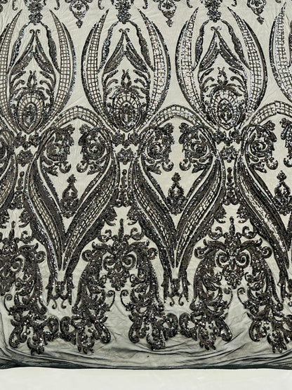 Big Sequin Damask Fabric 54” Wide| New Creations Fabric & Foam Inc.