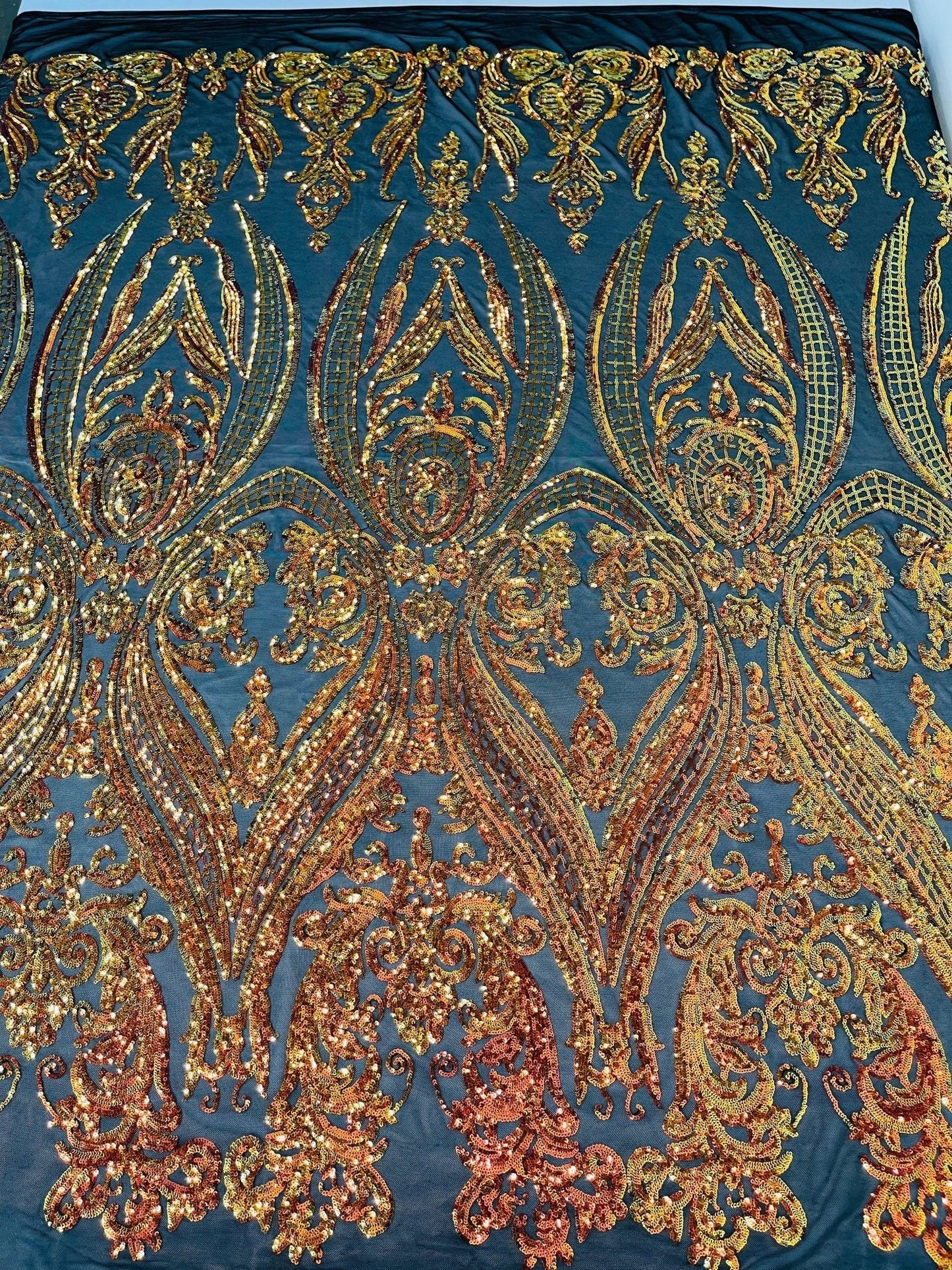 Big Sequin Damask Fabric 54” Wide| New Creations Fabric & Foam Inc.