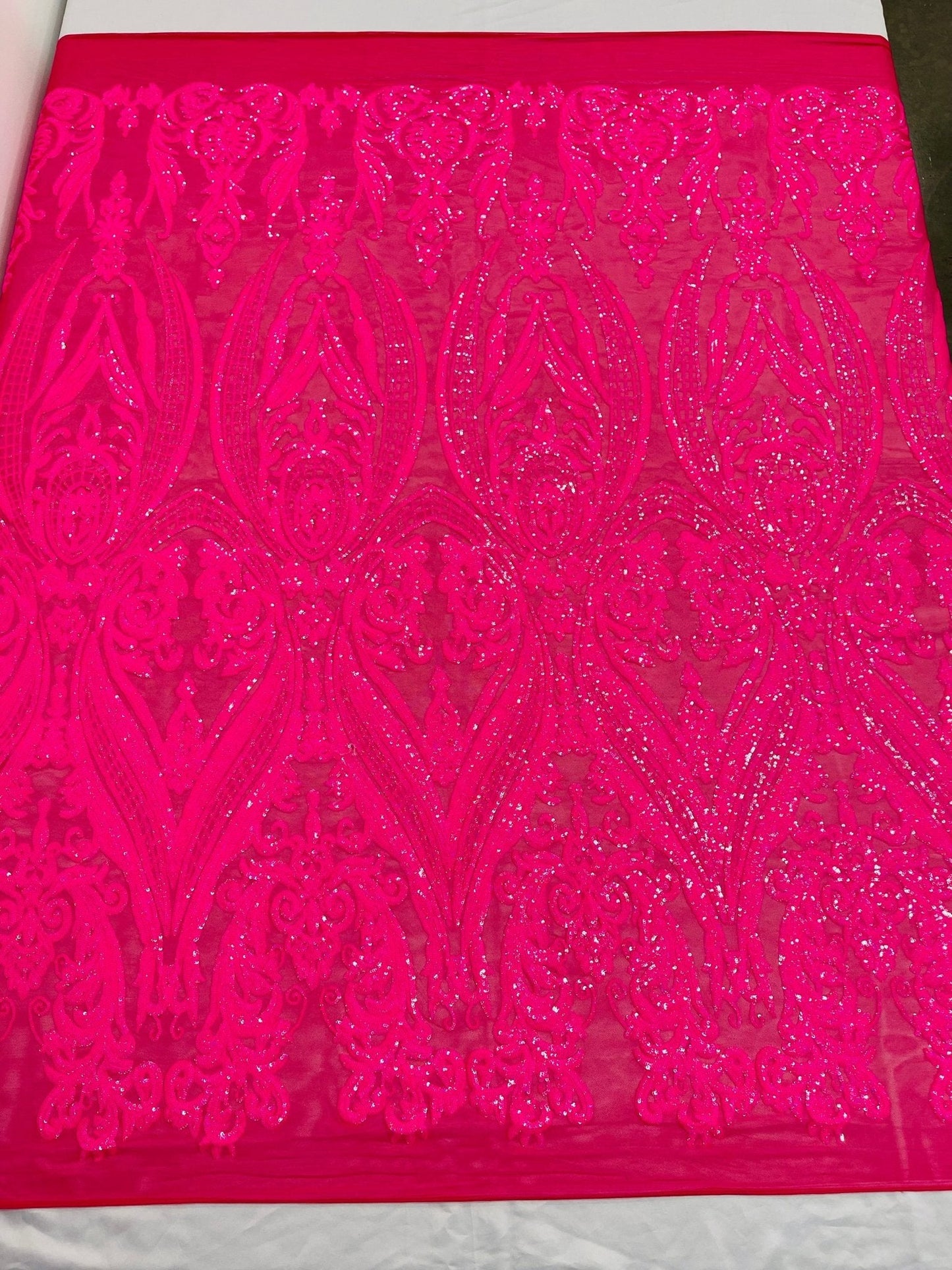 Big Sequin Damask Fabric 54” Wide| New Creations Fabric & Foam Inc.