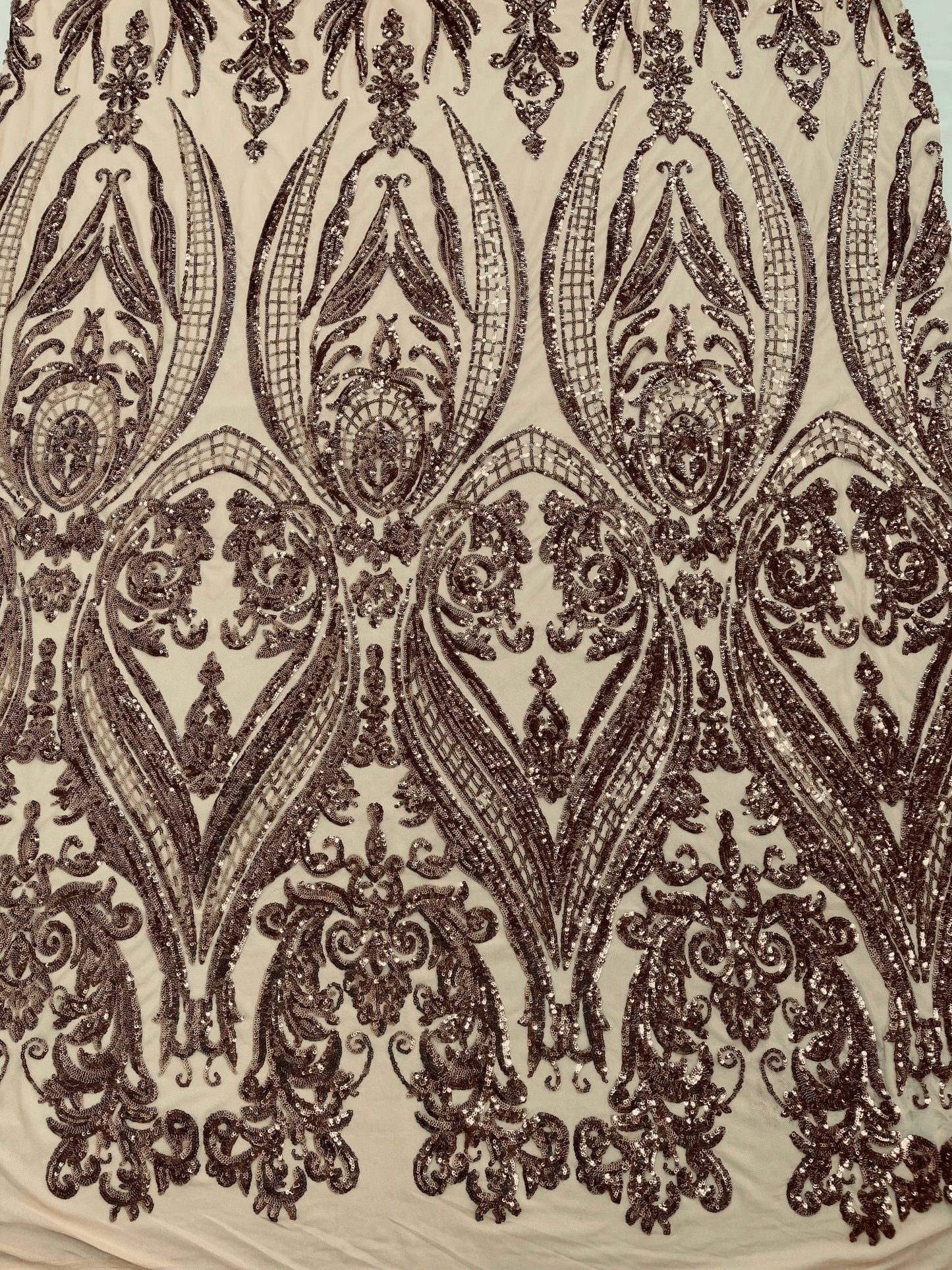 Big Sequin Damask Fabric 54” Wide| New Creations Fabric & Foam Inc.