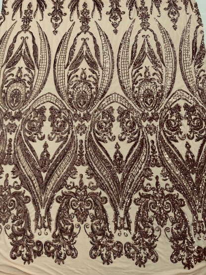 Big Sequin Damask Fabric 54” Wide| New Creations Fabric & Foam Inc.