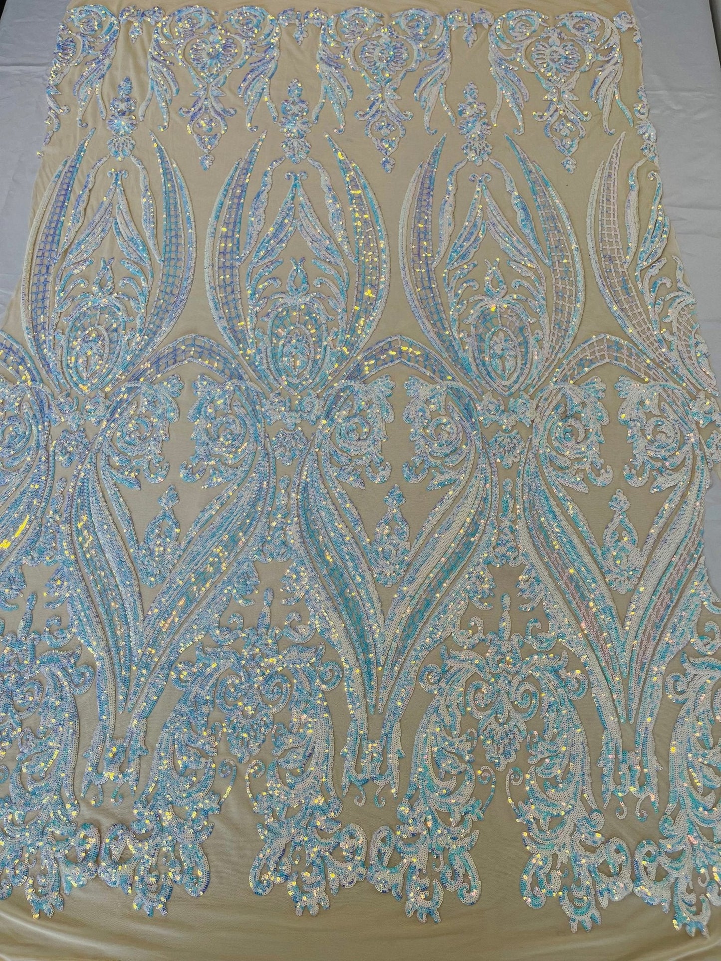 Big Sequin Damask Fabric 54” Wide| New Creations Fabric & Foam Inc.