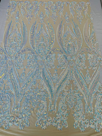 Big Sequin Damask Fabric 54” Wide| New Creations Fabric & Foam Inc.
