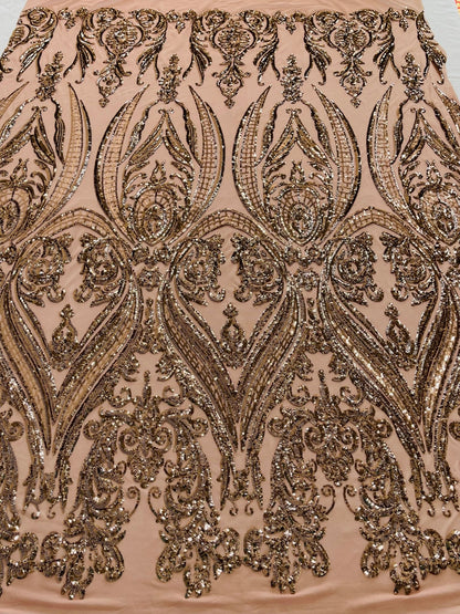 Big Sequin Damask Fabric 54” Wide| New Creations Fabric & Foam Inc.