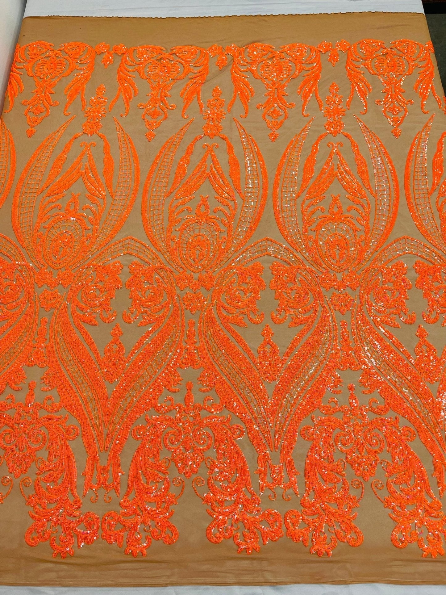Big Sequin Damask Fabric 54” Wide| New Creations Fabric & Foam Inc.