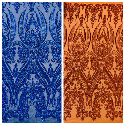 Big Sequin Damask Fabric 54” Wide| New Creations Fabric & Foam Inc.