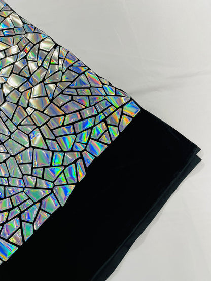 Broken Glass Sequin Velvet 58" Wide| New Creations Fabric & Foam Inc.