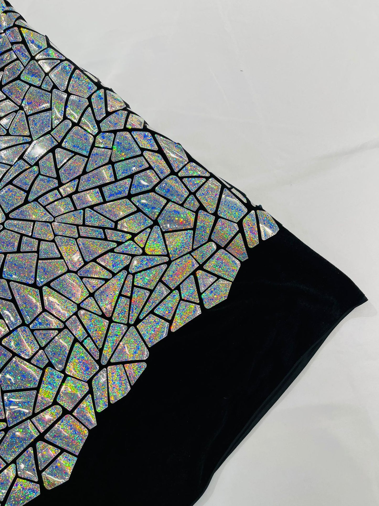 Broken Glass Sequin Velvet 58" Wide| New Creations Fabric & Foam Inc.