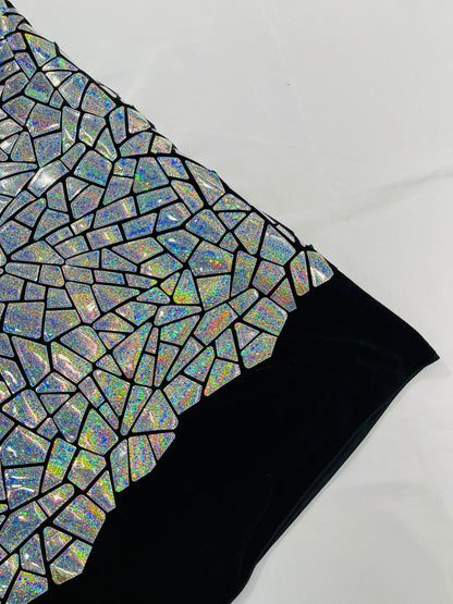 Broken Glass Sequin Velvet 58" Wide| New Creations Fabric & Foam Inc.