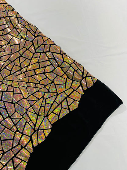 Broken Glass Sequin Velvet 58" Wide| New Creations Fabric & Foam Inc.