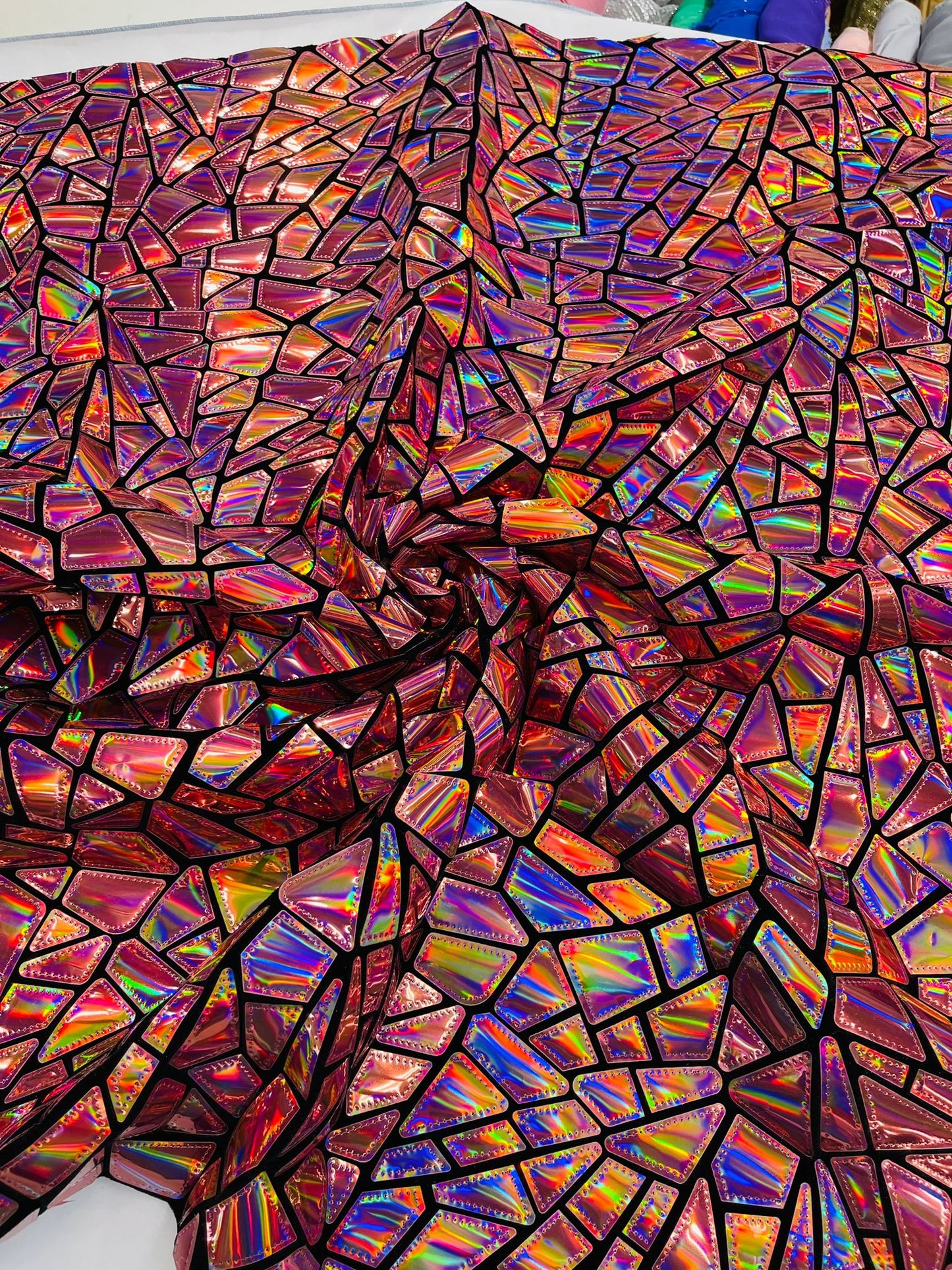 Broken Glass Sequin Velvet 58" Wide| New Creations Fabric & Foam Inc.
