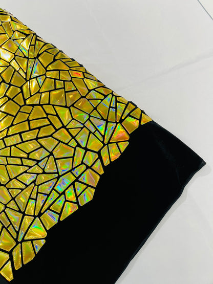 Broken Glass Sequin Velvet 58" Wide| New Creations Fabric & Foam Inc.