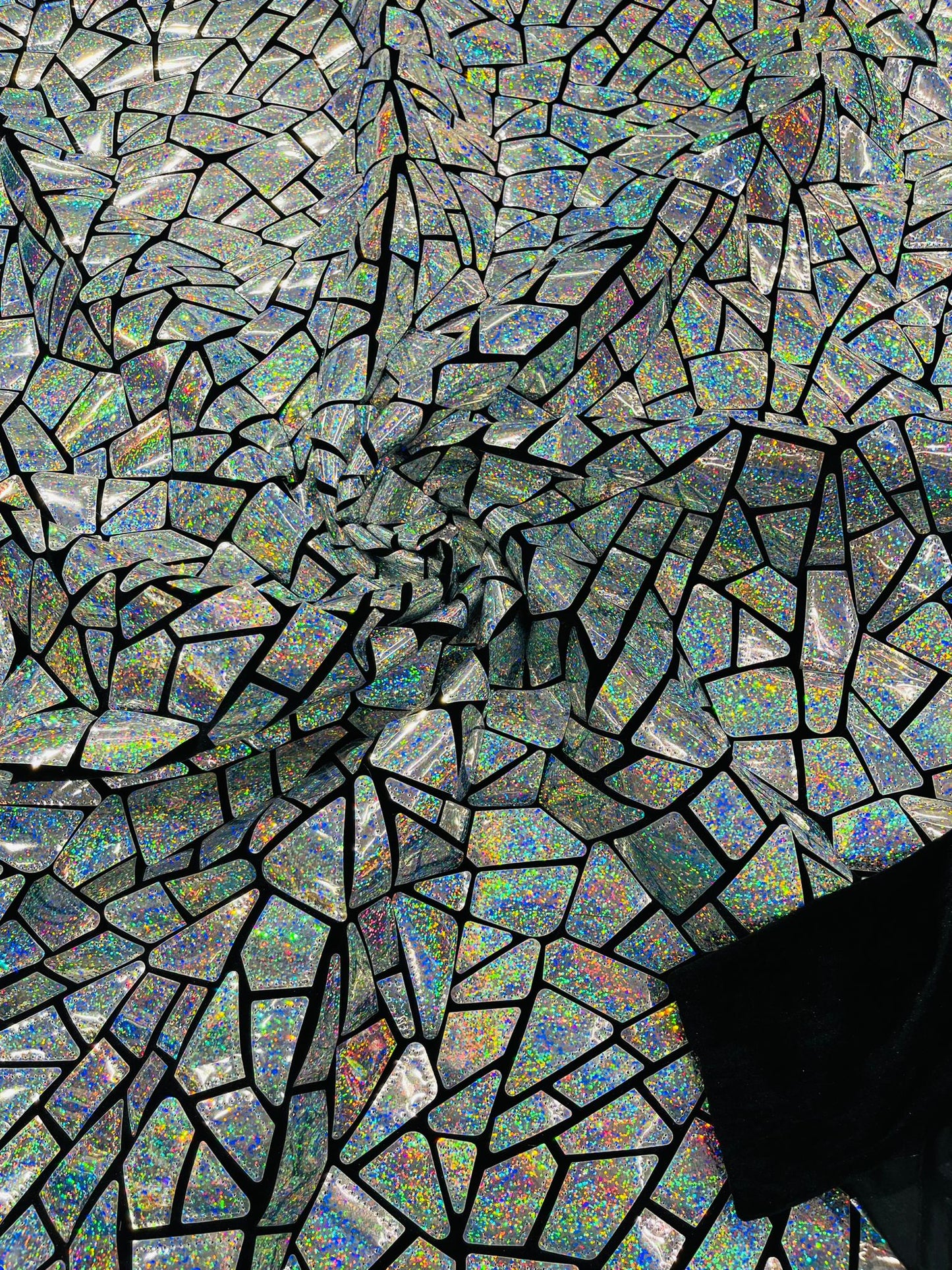 Broken Glass Sequin Velvet 58" Wide| New Creations Fabric & Foam Inc.