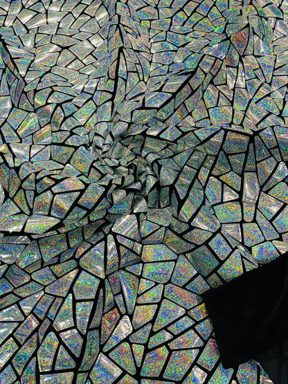 Broken Glass Sequin Velvet 58" Wide| New Creations Fabric & Foam Inc.