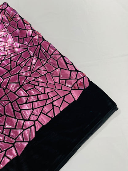 Broken Glass Sequin Velvet 58" Wide| New Creations Fabric & Foam Inc.